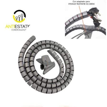 AMARRA CABLE EN ESPIRAL 22 MM X 1.8MTS GRIS