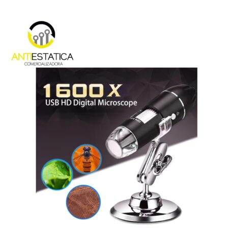 MICROSCOPIO USB 1600X LUZ LED 8 REGULABLE PC