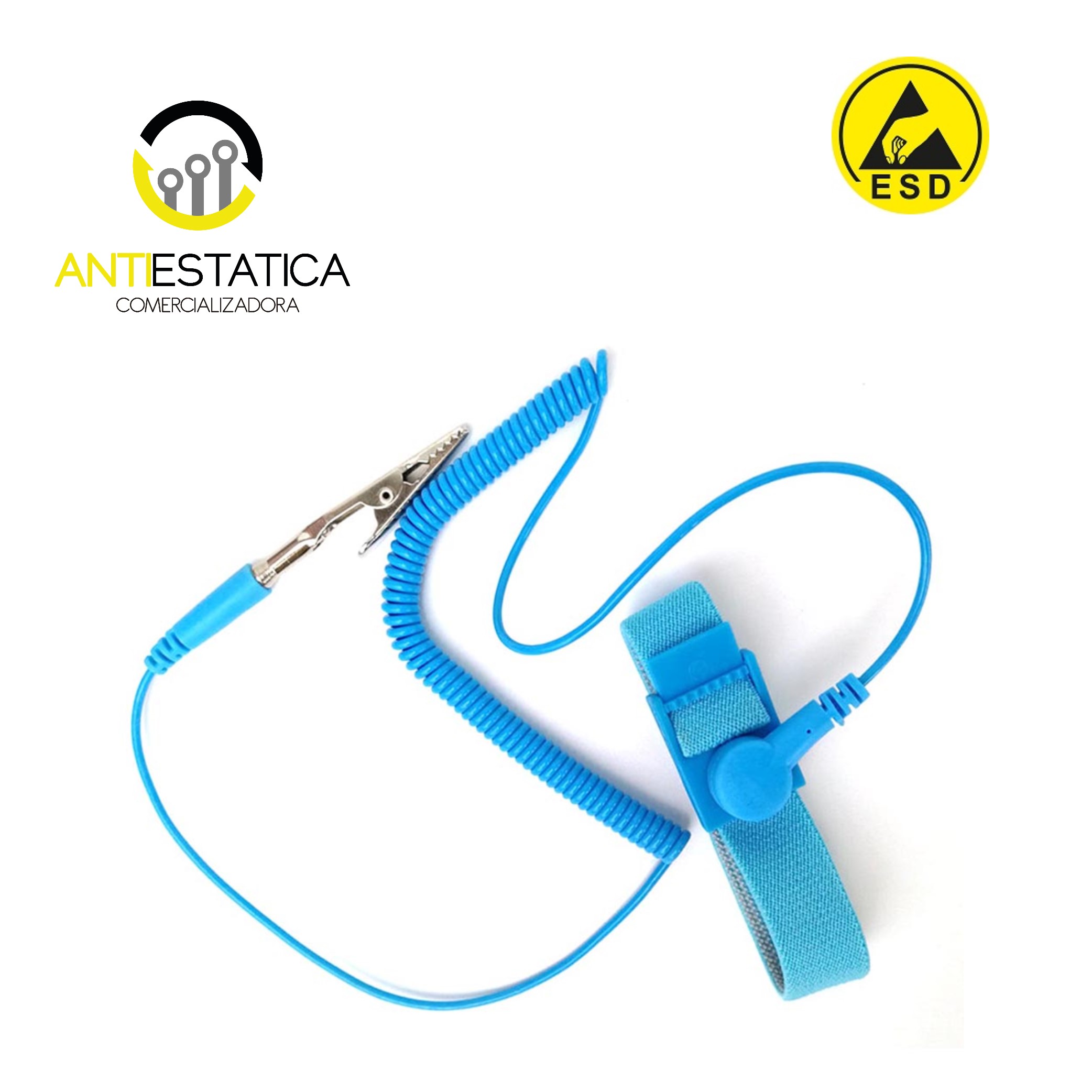 PULSERA ANTIESTATICA ESD 1MEGA OHM 1,8MTS ELESTECH - Antiestatica