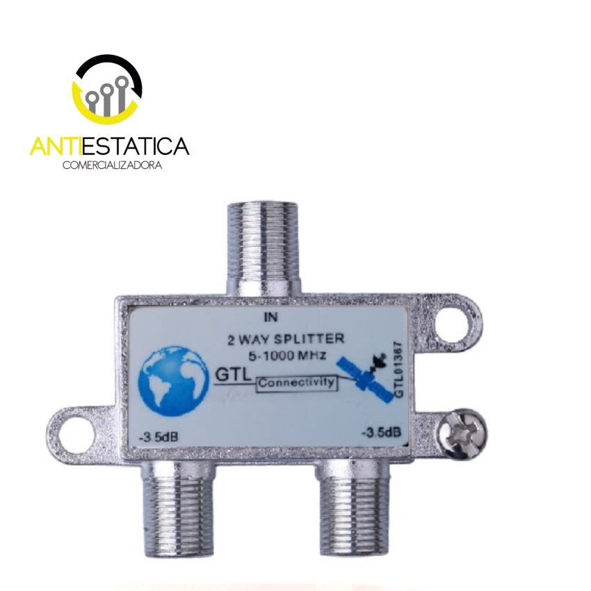 SPLITTER COAXIAL DE TELEVISION Y CABLE 1X2 VIAS (5-1000MHZ) GTL