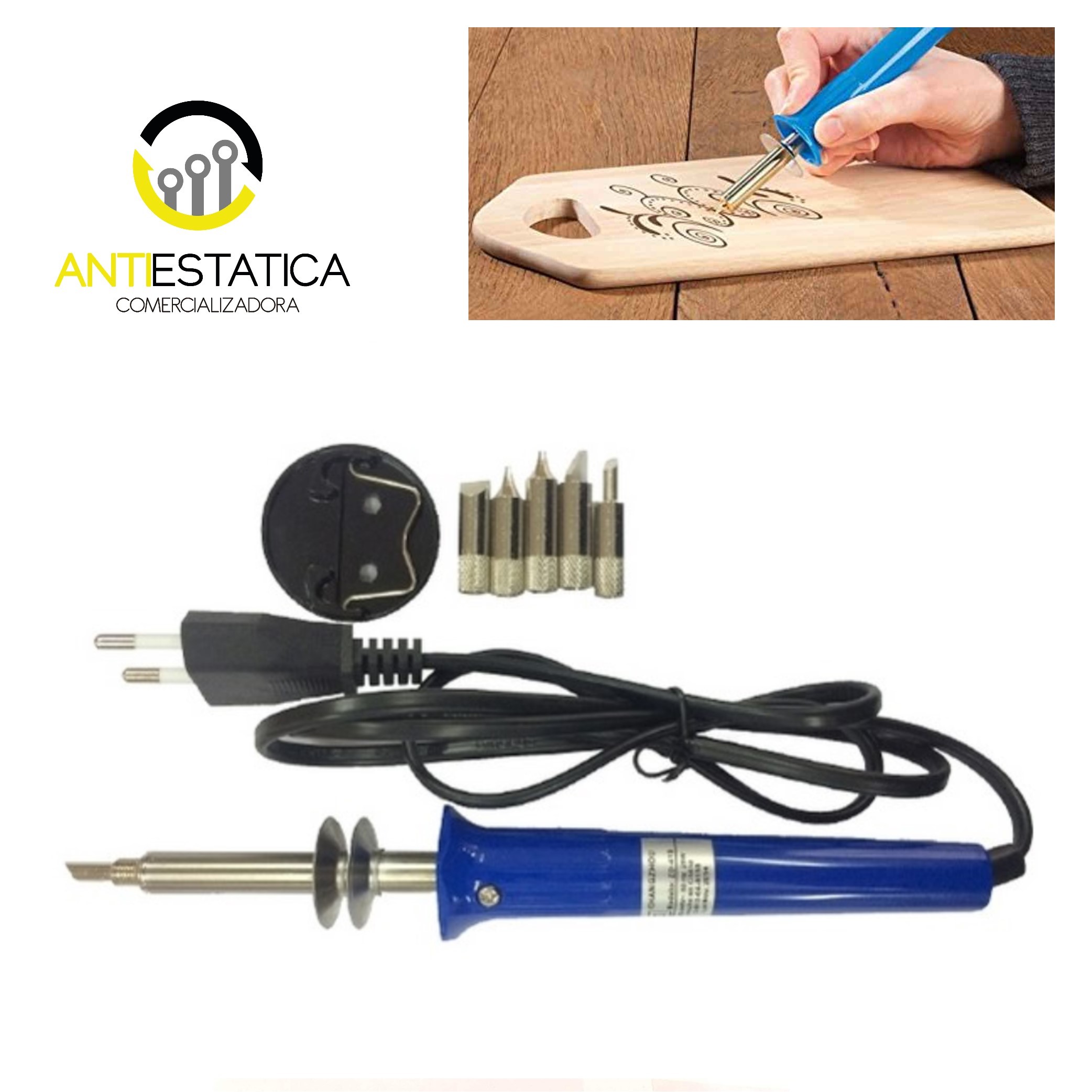 CAUTIN PIROGRABADOR PARA MADERA Y CUERO 25W/220 - Antiestatica