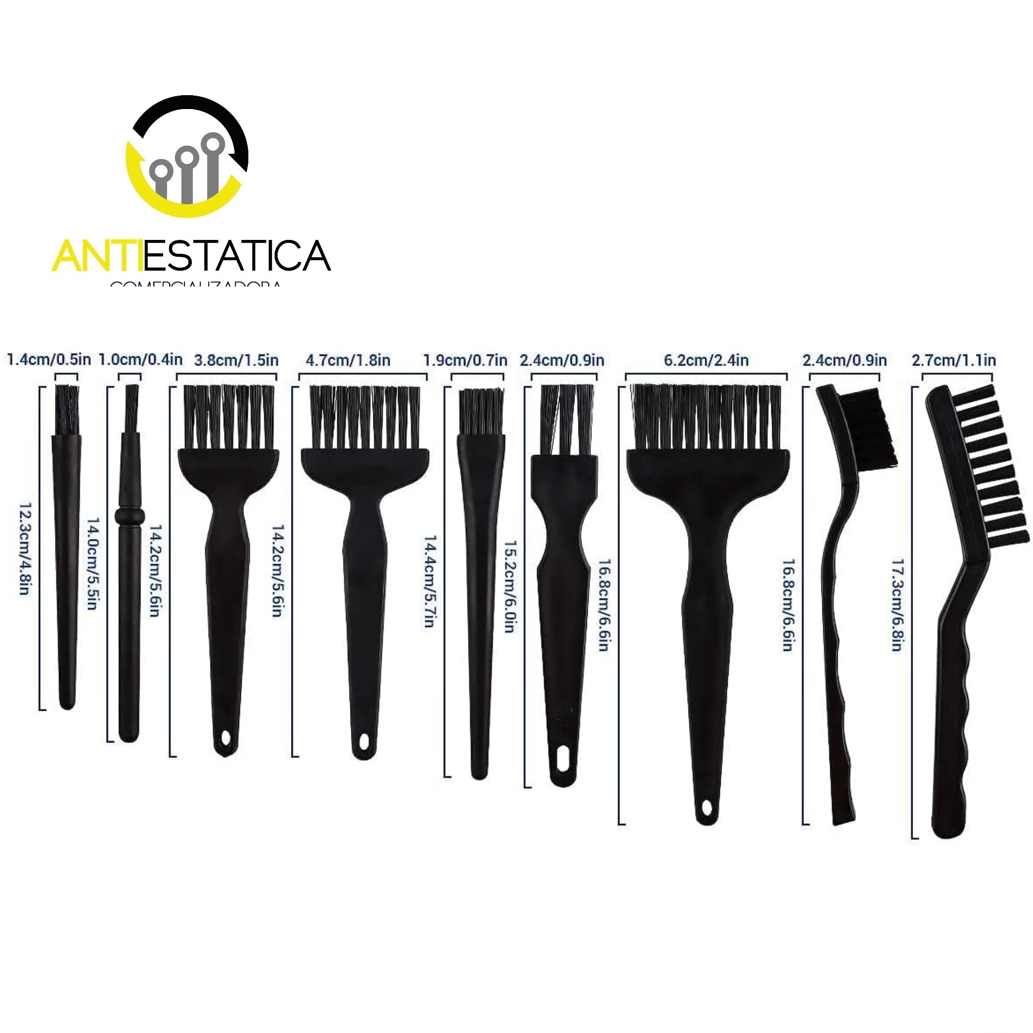 BROCHAS ANTIESTATICA ST 8 UNIDADES  CON CEPILLO GRANDE - Imagen 2