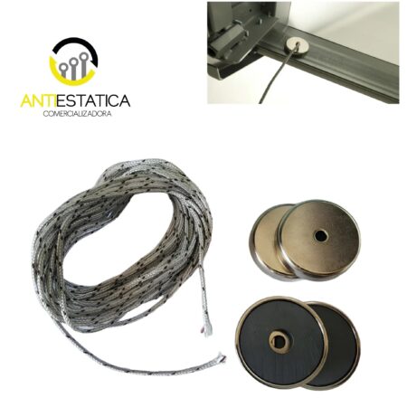 CORDON ANTIESTATICO ELIMINADOR DE ESTATICA ROLLO 5 METROS + 4 IMANES