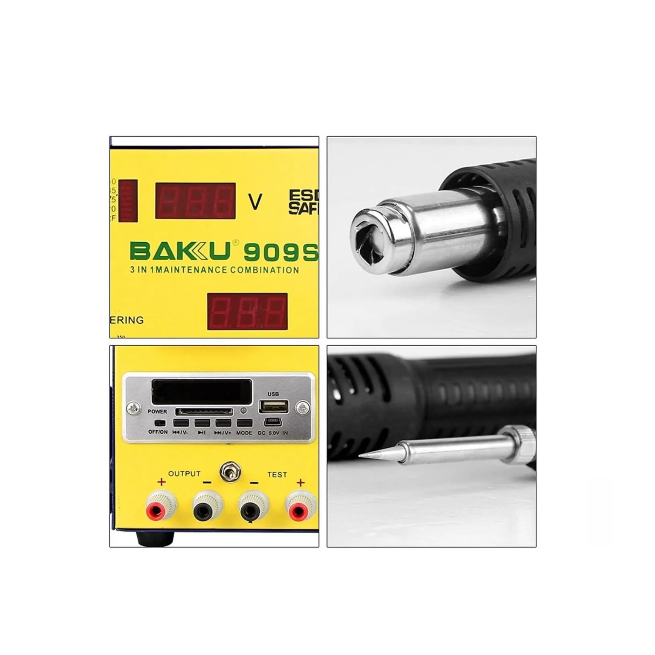 ESTACION DE SOLDAR Y CALOR BAKU 909 PARA ELECTRONICA - Imagen 3